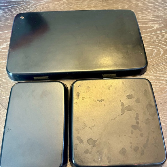 Vintage 3 piece Lacquer Ware Nesting Trays set.  Christmas Poinsettias design - Picture 10 of 11